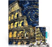 Puzzles de 1000 pièces pour Adultes et Adolescents Le Colisée de Rome vu de Nuit ,Convient aux Personnes âgées de 14 Ans et Plus Jeu de décoration d'intérieur Jouets Cadeaux d'anniversaire。