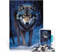 Puzzles de 1000 pièces pour Adultes et Adolescents Loup Gris Fait de Papier,pour Les 14 Ans et Plus Décoration Parfaite Jeu de Noël Cadeaux pour Femmes。Taille:38x52cm/14.9x20.4pouce