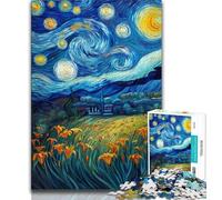 Puzzles de 1000 pièces pour Adultes et Adolescents, lys Jaunes dans Le Ciel Nocturne, Jouets éducatifs et éducatifs pour la Famille, avec Affiche et fiche de Questions-réponses Assorties, 50x75cm