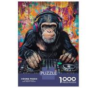 Puzzles De 1000 Pièces pour Adultes Et Adolescents Monkey DJ Beats-2 Casse-tête, Jeu De Réflexion, Décoration Intérieure, Idéal comme Cadeau 70x50cm/1000pcs