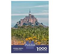 Puzzles De 1000 Pièces pour Adultes Et Adolescents Mont Saint Michel Casse-tête, Jeu De Réflexion, Décoration Intérieure, Idéal comme Cadeau 70x50cm/1000pcs
