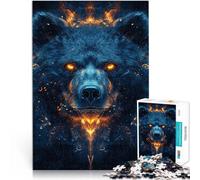 Puzzles de 1000 pièces pour Adultes et Adolescents Ours de feu Fabriqué en Carton Convient aux Personnes âgées de 14 Ans et Plus Jouets de Jeu Car C'est Un pour Toute la Famille。