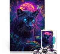 Puzzles de 1000 pièces pour Adultes et Adolescents “Panthère astrale de la nébuleuse de Minuit” Fait de Papier，pour Les 14 Ans et Plus Œuvre d'art Cadeaux du Père Noël Secret。Taille：26x38cm