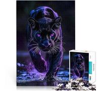 Puzzles de 1000 pièces pour Adultes et Adolescents Panthère Noire aux Yeux Brillants ，pour Les 14 Ans et Plus pour Une soirée de Jeux et de Divertissement en Famille Cadeau pour Les Anniversaires。