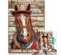 Puzzles de 1000 pièces pour Adultes et Adolescents Puzzles de Chevaux de Cow-Boy idéaux comme Cadeaux pour Toute la Famille Convient pour et 14 75x50cm