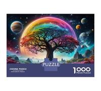 Puzzles De 1000 Pièces pour Adultes Et Adolescents Rainbow Tree Fantasy Landscape Puzzle Jeux Amusants Défi Difficile Interaction Parent-Enfant 38x26cm/1000pcs