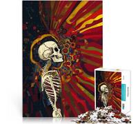 Puzzles de 1000 pièces pour Adultes et Adolescents Squelette Acceptant la Vie Fabriqué en Carton pour Les 14 Ans et Plus Loisirs en Famille C'est Un pour Toute la Famille。Taille：38x52cm