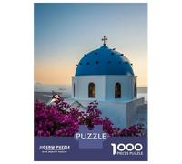 Puzzles De 1000 Pièces pour Adultes Et Adolescents Sunset at The Blue Church Casse-tête, Jeu De Réflexion, Décoration Intérieure, Idéal comme Cadeau 52x38cm/1000pcs