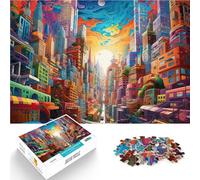 Puzzles de 1000 pièces pour Adultes et Adolescents Trippy City - La Cité des Illusions ，pour et à partir de 14 Ans et Plus pour Jeu éducatif défi Jouet Cadeau d'anniversaire, Cadeaux, Art Mural。
