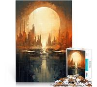 Puzzles de 1000 pièces pour Adultes et Adolescents “Œuvre d'art représentant la Ligne d'horizon de la Ville” Fait de Bois，Convient aux 14 Ans et Plus Œuvre d'art Jouets Cadeaux。Taille：50x75cm