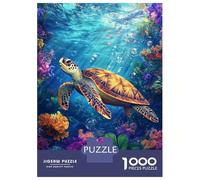 Puzzles De 1000 Pièces pour Adultes Et Adolescents Vibrant Sea Turtle Dive Casse-tête, Jeu De Réflexion, Décoration Intérieure, Idéal comme Cadeau 38x26cm/1000pcs