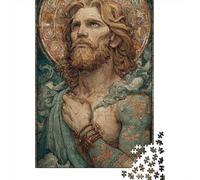 Puzzles De 1000 Pièces pour Adultes Et Adolescents Viking God Odin Art Print Puzzle Jeux Amusants Défi Difficile Interaction Parent-Enfant 70x50cm/1000pcs