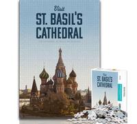 Puzzles de 1000 pièces pour Adultes et Adolescents, Visite de la cathédrale Saint-Basile Jouet éducatif et intellectuel décompressant Superbes Cadeaux et Jouets 50x75cm