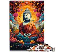 Puzzles de 1000 pièces pour Adultes et Enfants,psychédélique coloré de Bouddha,pour Adultes et Enfants Puzzles en Bois,Puzzle - Jeu Stimulant,Taille :50x75 cm