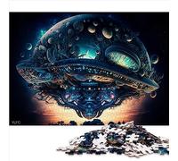 Puzzles de 1000 pièces pour Adultes et Enfants, Vaisseau Spatial Extraterrestre sur Puzzle en Bois, Jouet éducatif Anti-Stress 19,7 x 29,5 Pouces
