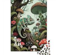 Puzzles De 1000 Pièces pour Adultes Fantasy Forest with Chameleon Les Puzzles pour Adultes Améliorent La Mémoire Et Stimulent Le Cerveau. Idées Cadeaux pour Les Amis Et La Famille 70x50cm/1000pcs