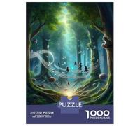 Puzzles De 1000 Pièces pour Adultes Fantasy Forest with Musical Notes Puzzles pour Adolescents Activités Familiales Défi Éducatif Jeu Stimulant Et Divertissement en Famille 52x38cm/1000pcs