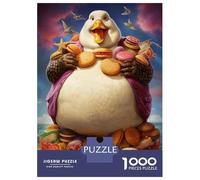 Puzzles De 1000 Pièces pour Adultes Fat Duck with Burgers Puzzles pour Adultes Jeux Relaxants Améliore La Mémoire Cadeaux De Noël Et d'anniversaire 38x26cm/1000pcs