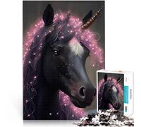 Puzzles de 1000 pièces pour Adultes Fée Rose Licorne Compétition de Vitesse Manuelle Liste de souhaits avec Le Père Noël 38x26cm
