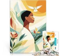 Puzzles de 1000 pièces pour Adultes Femme avec Colombe et Fleurs Staycation Tuer Le Temps Excellent Cadeau pour Les Jeux 52x38cm