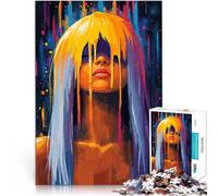 Puzzles de 1000 pièces pour Adultes Femme avec de la Peinture Qui coule Jeux éducatifs Renforcer l'amour Entre Les Couples 52x38cm