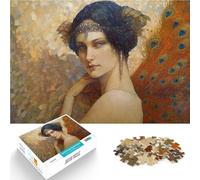 Puzzles de 1000 pièces pour Adultes Femme avec Une Plume de Paon Jeu de Casse-tête Décoration Murale, Cadeaux Uniques pour Anniversaire et Noël 38x26cm