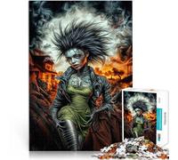 Puzzles de 1000 pièces pour Adultes Femme Gothique Post-apocalyptique Fait de Bois，pour Les 14 Ans et Plus Jouets éducatifs et d'apprentissage Jeux familiaux Super Cadeau de Noël。Taille：50x75cm