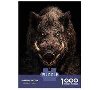 Puzzles De 1000 Pièces pour Adultes Fierce Wild Boar with Glowing Eyes Puzzle pour Adolescents Améliore La Mémoire Chaque Pièce Est Unique - Jouets Et Jeux Éducatifs 52x38cm/1000pcs
