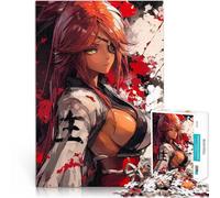 Puzzles de 1000 pièces pour Adultes Fille d'anime avec Un Cache-œil Loisirs en Famille est idéal comme Cadeau pour Toute la Famille 38x26cm