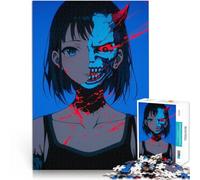 Puzzles de 1000 pièces pour Adultes Fille d'anime avec Un Masque de crâne Impossible est idéal comme Cadeau pour Toute la Famille 38x26cm