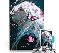 Puzzles de 1000 pièces pour Adultes Fille de Style Anime Papillon Difficile Difficile Car C'est Un pour Toute la Famille 38x52cm