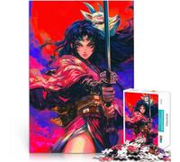 Puzzles de 1000 pièces pour Adultes Fille démoniaque samouraï animée Jeu de Quiz Chaque pièce est Unique - Jeu Familial Stimulant et Amusant 38x26cm