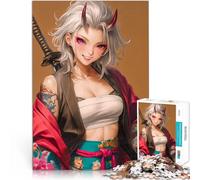 Puzzles de 1000 pièces pour Adultes Fille guerrière Oni en Kimono Analyse et logique Offrir en Cadeau à Toute la Famille 75x50cm