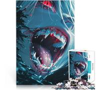 Puzzles de 1000 pièces pour Adultes Fille Vampire avec crâne d'anime Jeux Amusants Décoration Murale, Cadeaux Uniques pour Anniversaire et Noël 38x26cm