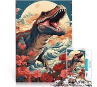 Puzzles de 1000 pièces pour Adultes Fleurs et Dinosaures Fabriqué en Carton Convient aux Personnes âgées de 14 Ans et Plus Jouets éducatifs et d'apprentissage Jeux familiaux Cadeau d'anniversaire。