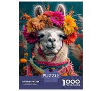 Puzzles De 1000 Pièces Pour Adultes Floral Llama Scarf for Women Puzzle Pour Adolescents Course De Vitesse Manuelle Entraînez Votre Cerveau Et Vos Mains, Des Jouets Addictifs Pour Cultiver La Patience