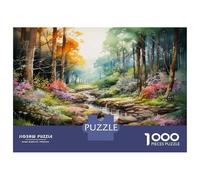 Puzzles De 1000 Pièces pour Adultes Forest Stream with Flowers Puzzle pour Adolescents Améliore La Mémoire Chaque Pièce Est Unique - Jouets Et Jeux Éducatifs 52x38cm/1000pcs