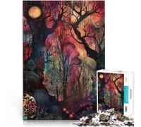Puzzles de 1000 pièces pour Adultes Forêt Mystique Difficile à réaliser mais Amusant et Humoristique Cadeaux du Père Noël Secret 50x70cm