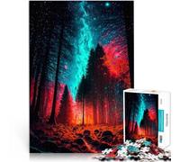Puzzles de 1000 pièces pour Adultes Forêt Rouge Fait de Papier，pour Les 14 Ans et Plus Entraînez Votre Cerveau et Vos Mains Don d'œuvres d'art。Taille：38x52cm/14.9x20.4pouce