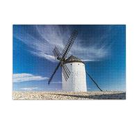 Puzzles de 1000 pièces pour adultes - Forme irrégulière unique - Pour adolescents - Décontracté à la maison - Jeu de cerveau familial - Cadeau touristique - Moulin à vent