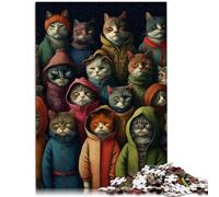 Puzzles de 1000 pièces pour Adultes Funny Cat Gang Jeu Stimulant pour est idéal comme Cadeau pour Toute la Famille 19,7 po x 29,5 po pour Les Adolescents de 14 Ans et Plus