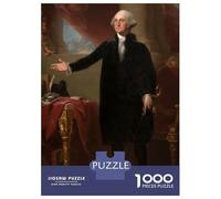 Puzzles De 1000 Pièces pour Adultes George Washington Portrait Puzzle Jeux De Famille Difficile Difficile Cadeaux Uniques pour Anniversaire Et Noël 70x50cm/1000pcs