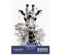 Puzzles De 1000 Pièces pour Adultes Giraffe Beauty Black Ink Puzzle Anti-Stress, Jouet De Décoration Intérieure, Difficile Et Stimulant 70x50cm/1000pcs