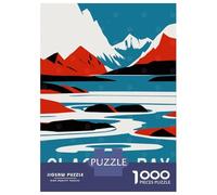 Puzzles De 1000 Pièces pour Adultes Glacier Bay Travel Poster Puzzle Jeux De Famille Difficile Difficile Cadeaux Uniques pour Anniversaire Et Noël 38x26cm/1000pcs