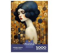 Puzzles De 1000 Pièces pour Adultes Golden Abstract Lady Puzzles pour Adultes - Jeu De Réflexion, Analyse Et Logique pour Les Amateurs De Jeux 52x38cm/1000pcs
