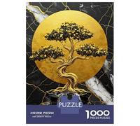 Puzzles De 1000 Pièces pour Adultes Golden Bonsai Tree with Waterfall Puzzles pour Adultes, Jouets À Monter Soi-même, Cadeaux pour Femmes, Difficiles Et Stimulants 52x38cm/1000pcs