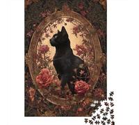 Puzzles De 1000 Pièces pour Adultes Gothic Black Cat Art Print-1 Les Puzzles pour Adultes Améliorent La Mémoire Et Stimulent Le Cerveau. Idées Cadeaux pour Les Amis Et La Famille 38x26cm/1000pcs