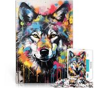 Puzzles de 1000 pièces pour Adultes Graffiti de Banksy avec Le Loup Gris Jeu Stimulant est idéal comme Cadeau pour Toute la Famille 75x50cm