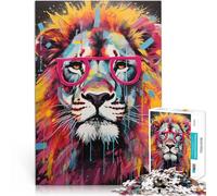 Puzzles de 1000 pièces pour Adultes Graffiti psychédélique du Lion Staycation Tuer Le Temps Jouets de décoration pour la Maison 52x38cm