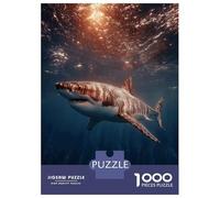 Puzzles De 1000 Pièces pour Adultes Great White Shark Underwater Puzzle Anti-Stress, Jouet De Décoration Intérieure, Difficile Et Stimulant 38x26cm/1000pcs